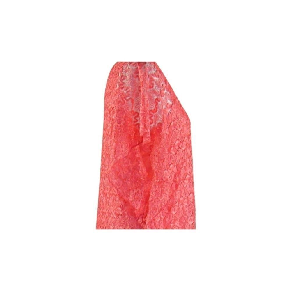 Lavish Top Flutter-Sleeve Sheer Lace Over Coral Matching Camisole Size Medium - Picture 5 of 7